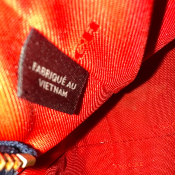 COACH Mini Nolita Pebble Leather Satchel Bag Navy With Red/blue/green - Picture 9 of 15